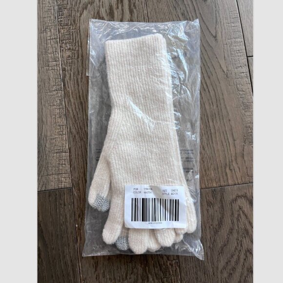 J.Crew Ribbed Tech Touch Gloves NWT Merino Wool Alpaca Blend Ivory Winter Warm - Picture 6 of 6